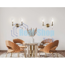 Настенный светильник Ambrella light LH55206/2 BS/CL латунь/прозрачный E14*2 max 40W 330*170*280