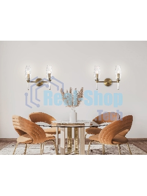 Настенный светильник Ambrella light LH55206/2 BS/CL латунь/прозрачный E14*2 max 40W 330*170*280