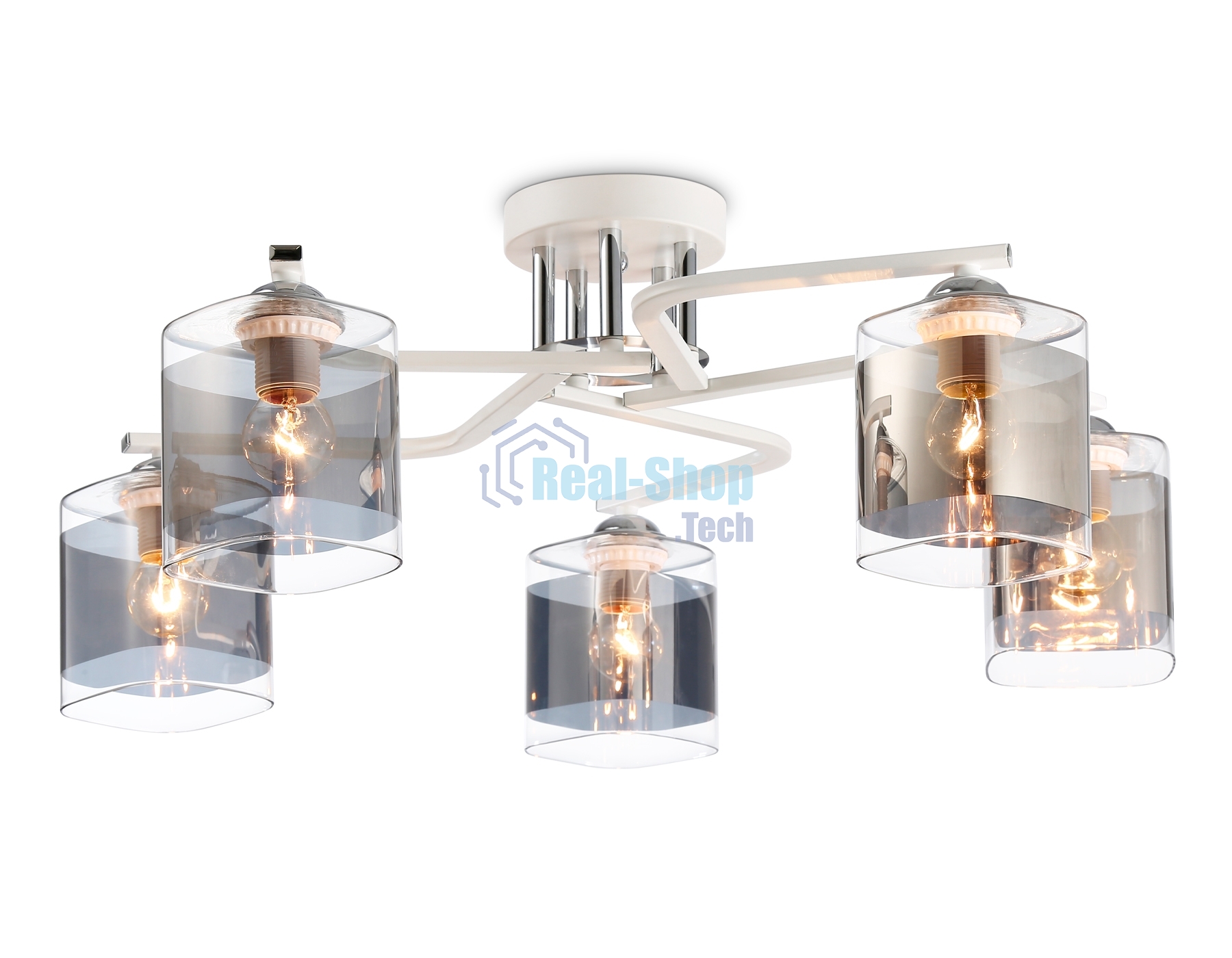 Светильник Ambrella light TR303219/5 WH/CH/SM белый/хром/дымчатый E27*5 max 60W D580*250