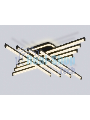 Потолочный светодиодный светильник Ambrella light FL6262 BK черный 130W 3000K-6400K 810*810*130 (ПДУ ИК)