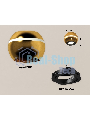 Светильник Ambrella Light XS1105010 PYG/PBK золото желтое полированное/черный полированный MR16 GU5.3 LED3W 4200K(C1105,N7002)
