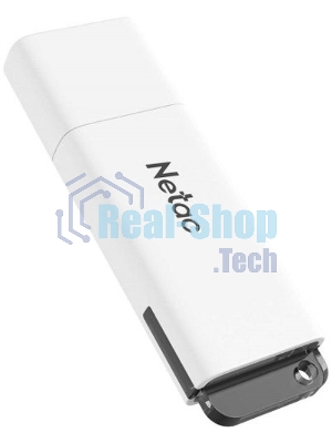 Флешка USB Netac U185 (NT03U185N-032G-20WH), 32Gb, USB 2.0, R/W 25/10, белый/серый