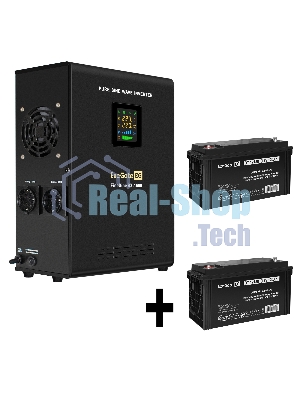 Комплект Источник бесперебойного питания EX295998RUS + батарея 120Aч EX282988RUS 2шт (инвертор, синус, для котла, настенный) ExeGate FineSine SX-1500.LCD.AVR.2SH <1500VA/1050W, чистая синусоида, цветной LCD-дисплей, AVR, 2*Schuko, линейно-интерактивный, крепление настенное/универсальное, черный> + батарея ExeGate DT 12120 (12В, 120Ач) 2шт
