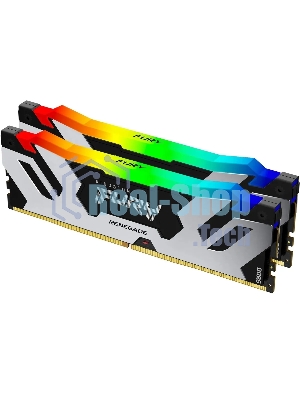 Оперативная память Kingston Fury Renegade, DDR5, 96Gb (2x48Gb), 6400MHz, CL32, DIMM, с радиатором, RGb, серебристый