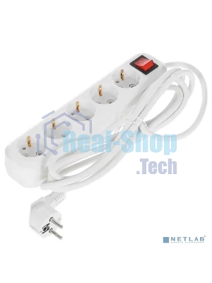 Сетевой фильтр 5bites SP5W-330 5S, 3x1.5мм2, 16A, ABS, 3M, белый
