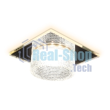 Светильник Ambrella light TN355 CH/CL хром/прозрачный GU5.3+3W (LED WHITE) 95*95*45