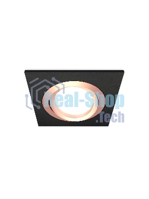 Комплект встраиваемого поворотного светильника Ambrella light XC7632084 SBK/PPG черный песок/золото розовое полированное MR16 GU5.3 (C7632, N7005)