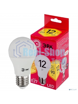 Лампа светодиодная ЭРА RED LINE LED A60-12W-827-E27 R E27 12Вт груша теплый белый свет