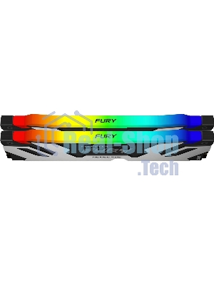 Оперативная память Kingston Fury Renegade, DDR5, 96Gb (2x48Gb), 6400MHz, CL32, DIMM, с радиатором, RGb, серебристый