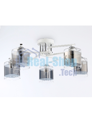 Светильник Ambrella light TR303219/5 WH/CH/SM белый/хром/дымчатый E27*5 max 60W D580*250