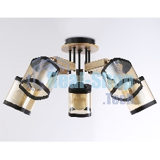 Светильник Ambrella light TR9529/5 BK/GD/TI черный/золото/янтарь E27*5 max 40W D670*260