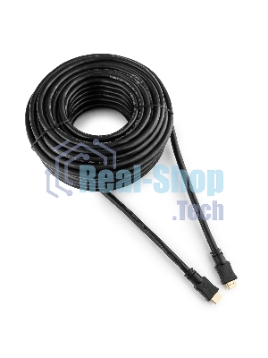 Кабель Cablexpert HDMI CC-HDMI4-20M, 19M/19M, v2.0, медь, позол.разъемы, экран, 20м, черный, пакет
