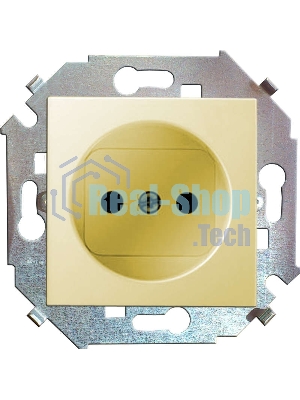 Механизм розетки 1-м СП Simon15 16А IP20 без заземл. сл. кость Simon 1591431-031