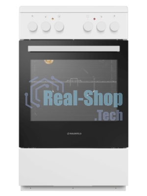 Плита электрическая Maunfeld MEC55CW07 белый, конфорок 4 шт, духовка 60 л, 50 см x 85 см x 60 см