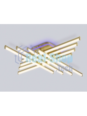 Потолочный светодиодный светильник Ambrella light FL6263 GD золото 115W 3000K-6400K+RGB 810*810*130 (ПДУ ИК)