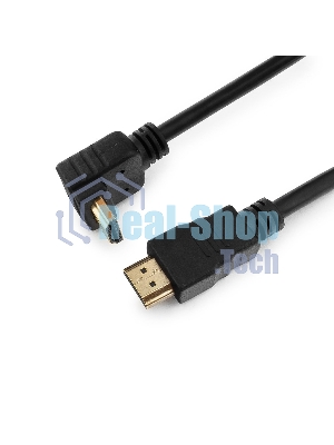 Кабель Cablexpert HDMI CC-HDMI490-10, 19M/19M, v2.0, медь, позол.разъемы, экран, угловой, 3м, черный, пакет