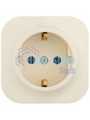 Розетка с заземлением с защитными шторками Legrand 782250 (Слоновая кость)