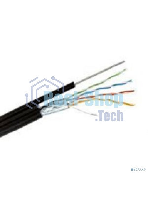 Кабель витая пара Rexant F/UTP, cat.5e, PE, 4PR, 24AWG, внешний, черный, с тросом, 305 м