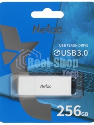 Флешка USB Netac U185 (NT03U185N-256G-32WH), 256Gb, USB 3.2 Gen1, R/W 100/25, белый/серый