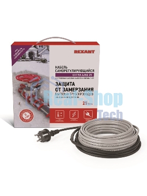 Саморегулируемый греющий кабель Rexant на трубу Extra Line 25MSR-PB 4M (4м/100Вт)