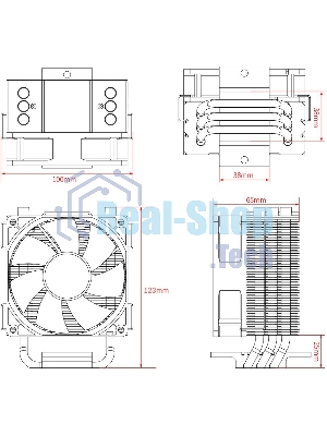 Кулер ID-COOLING SE-903-XT черный 92мм алюминий/медь 2200rpm 26db 4-pin 130w 123мм