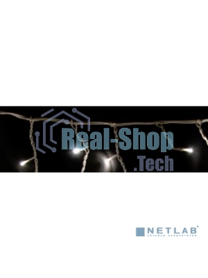 Гирлянда Neon-night Айсикл (бахрома) светодиодный, 1,8 х 0,5 м, белый провод, 220В, диоды белые