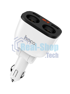 Автомобильная зарядка HOCO Z28 Power Ocean, 2xUSB + 2 прикуриватель, 3.1A, 160W, белый