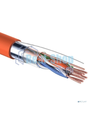 Кабель витая пара Rexant F/UTP, cat.5e, ZH нг(А)-HF, 4PR, 24AWG, INDOOR, SOLID, оранжевый, 305м