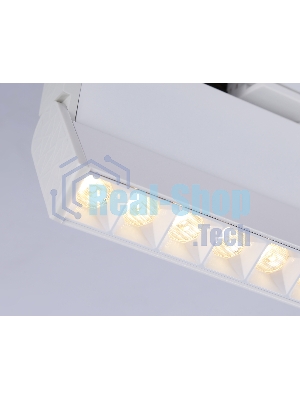 Трековый однофазный светодиодный светильник Ambrella light GL6815 WH белый LED 12W 3000K 24° 230*22*87