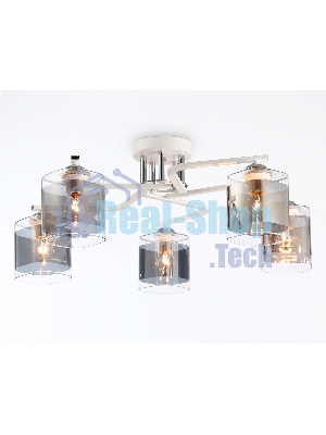 Светильник Ambrella light TR303219/5 WH/CH/SM белый/хром/дымчатый E27*5 max 60W D580*250