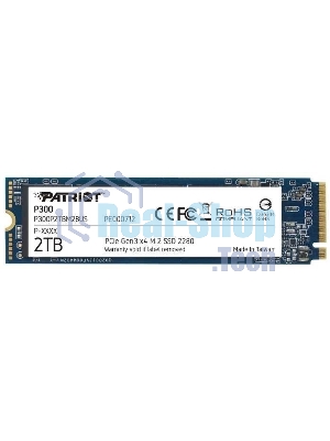 Накопитель SSD Patriot P300, 2Tb, PCIe 3.0 x4, M.2 2280, NVMe, R/W 2100/1650