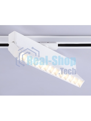 Трековый однофазный светодиодный светильник Ambrella light GL6815 WH белый LED 12W 3000K 24° 230*22*87