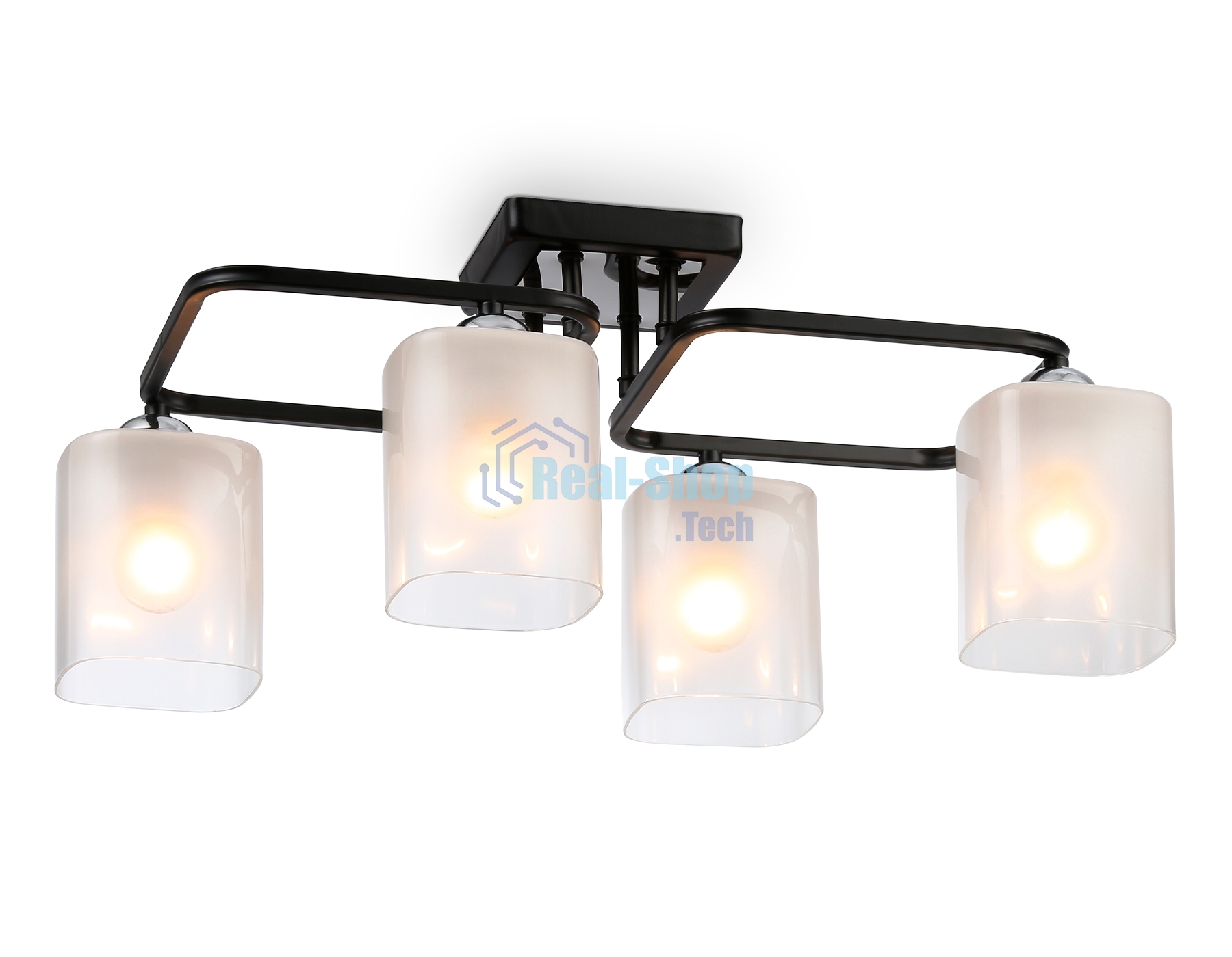 Светильник Ambrella light TR303222/4 BK/CH/FR черный/хром/белый матовый E27*4 max 60W 530*290*220