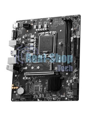 Материнская плата MSI PRO B760M-E DDR4, LGA 1700, Intel B760, 2xDDR4, 4xSATA, 1xM.2, 1xPCIe 4.0 x16, 1xPCIe 4.0 x1, 1xHDMI, 1xVGA, 1x1Gb LAN, 2xUSB-A 3.2 Gen 1, 4xUSB-A 2.0, 3x3.5 мм, 7.1, mATX