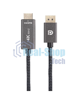 Кабель DisplayPort M-> HDMI M 4K@60Hz 1.8m Telecom,оплетка (TA561M-1.8M)