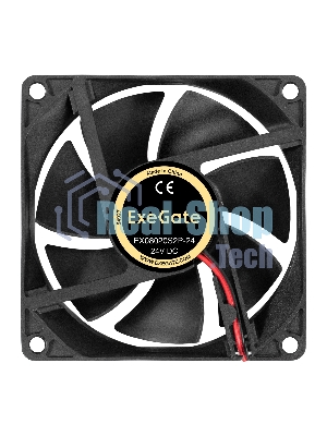 Вентилятор 24В DC ExeGate EX08020S2P-24 (80x80x20 мм, Sleeve bearing (подшипник скольжения), 2pin, 3900RPM, 41dBA)