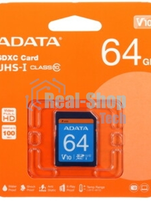 Флеш карта SD ADATA XC 64Gb Class10 ADATA ASDX64GUICL10-R