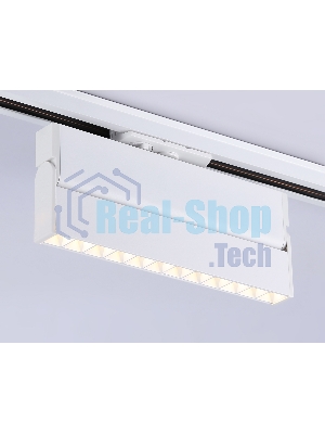 Трековый однофазный светодиодный светильник Ambrella light GL6815 WH белый LED 12W 3000K 24° 230*22*87