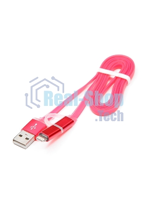 Кабель USB2.0 Cablexpert CC-mAPUSB2pk1m, AM/microBM 5P - iPhone lightning, 1м, комбо кабель, алюминиевые разъемы, розовый, блистер