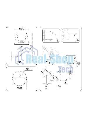 Настенный светильник Ambrella light LH71255 BS/WH латунь/белый E14 max 40W 210*160*310
