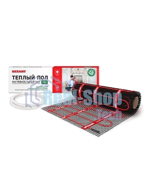 Теплый пол (нагревательный мат) Rexant PRO (RNX -1,5-330 площадь1,5 м² (0,5х3,0 м)), 330 Вт, двухжильный с экраном