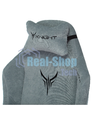 Кресло игровое Бюрократ Knight N1 Fabric серо-голубой Light-28 с подголов. крестовина металл
