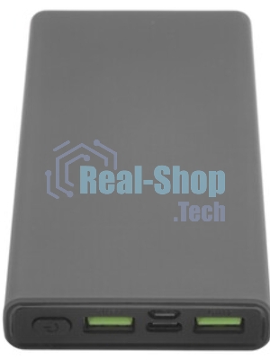 Портативный аккумулятор OLMIO QR-10, 10000mAh, 22.5W, QuickCharge3.0/PowerDelivery, LCD, серый