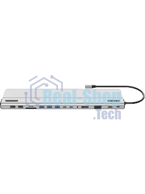 Адаптер VCOM TypeC -->3*USB3.0+2*USB2.0+VGA+RJ45+SD+TF+AUD+HDMI+DP+2*USB3.1 Data+PD