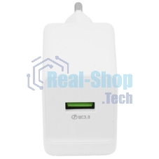 Сетевое зарядное устройство BOROFONE (6974443388596) BA72Aa White 1USB 3.0A QC3.0 18W быстрая зарядка