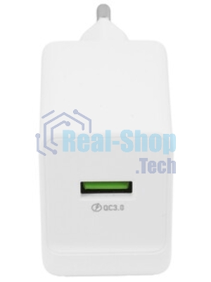 Сетевое зарядное устройство BOROFONE (6974443388596) BA72Aa White 1USB 3.0A QC3.0 18W быстрая зарядка