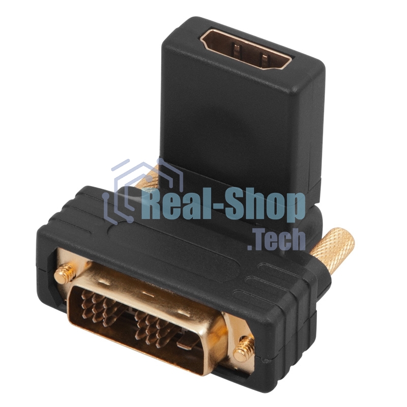 Переходник штекер Rexant DVI-D - гнездо HDMI, поворотный