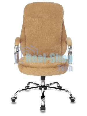 Кресло руководителя Бюрократ T-9950SL Fabric горчичный Velvet 73, крестовина металл хром