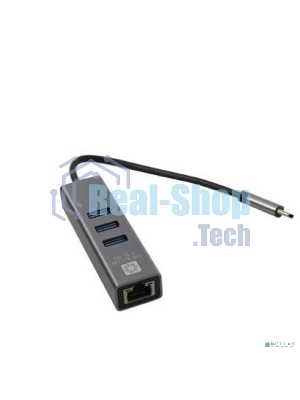 Кабель-адаптер USB3.1 5bites UA3C-45-12BK, 3*USB3.0, RJ45 1G, AL, GREY