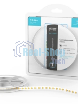 Лента светодиодная Basic Gauss 12V 9,6W/m 624lm/m 4000K IP20 LED 2m 1/100
